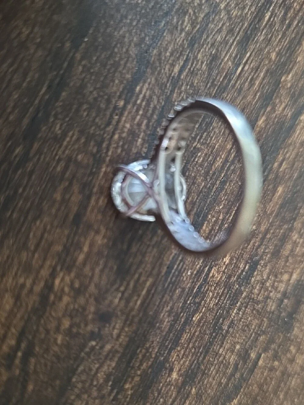 Oval Clear Lab Created Diamond Pavé-Shank Ring in White Gold Engagement Ring
